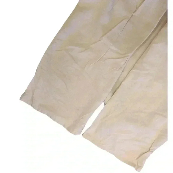 Tristan  & Iseut Linen Blend Straight Leg Oatmeal Pants Size 14 - Picture 7 of 8